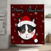 Dein Katzen-Weihnachts-Duschvorhang Niedliche Kätzchen-Feiertags-Badezimmerdekoration Festliches Haustierliebhaber-Geschenk Holiday Decoracin Navidad Adorable Hol