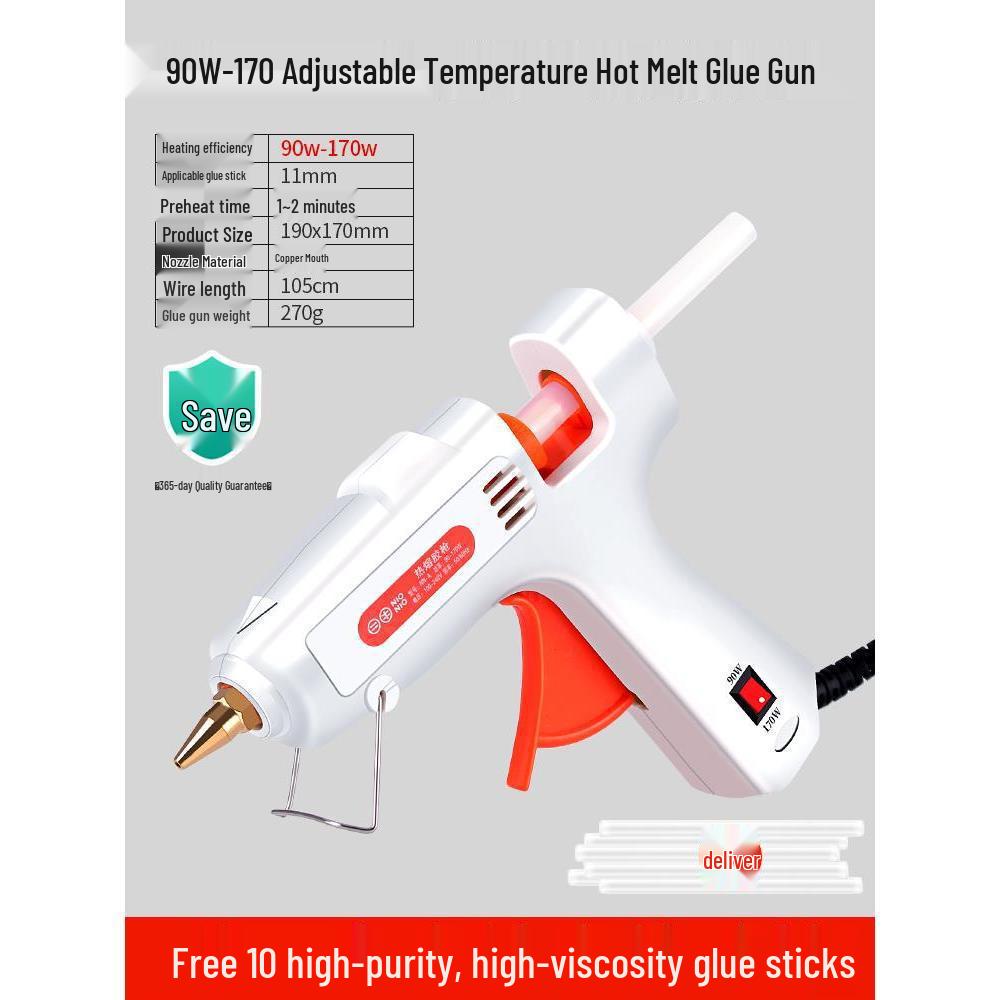 High Viscosity Hot Melt Glue Gun with 7-11mm Sticks for Children's Crafts and Household Use