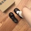 Mode Braun Retro Französisch Dicke Absätze Mary Janes Damenschuhe Frühling 2025 Neuer Stil Erhöhend Flacher Ausschnitt Hohe Absätze Slipper Schuhe