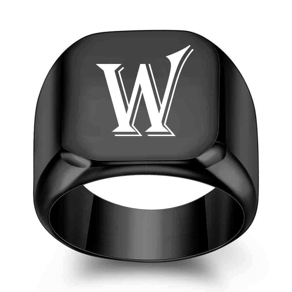 1Pcs Personalised Initial Engrave A to Z Alphabet ring Stainless Steel Rings