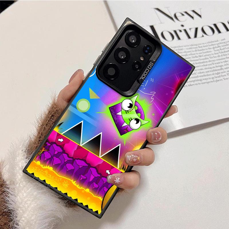Geometry Dash Spiel Stoßfeste Handyhülle für Samsung Galaxy S26 Edge S25 Ultra S24 FE S23 Plus S21 Hülle Sturzfest Fundas