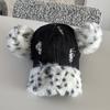 Fashionable Baseball Caps Unique Pompoms Furry Brim Dotted Pattern for Idol Concert Shows Stage Dance Headwear