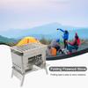 Stainless Steel Camping Wood Stove Portable Folding Barbecue Rack Stove Ultralight for Backpacking Picnic Survival Cookware Tool