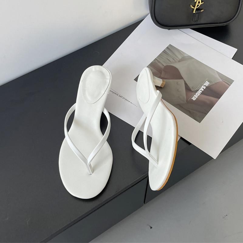 Bailamos Summer Thin High Heel Women Slipper Fashion Narrow Band Slip On Ladies Flip Flop Outdoor Dress Sandal Slides Shoes Muje