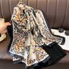 180*90cm Marque de Luxe Femmes Été Écharpes en Soie Châle Dame Enveloppe Douce Féminine Europe Designer Plage Bandana foulard écharpe paréo