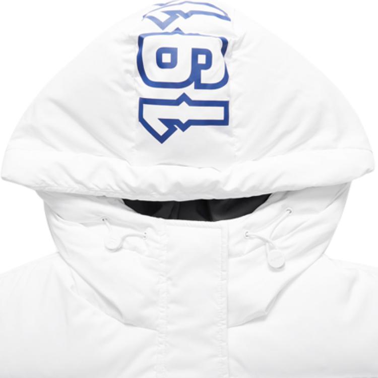 Fila Fusion Letter Print Warm Thick Hooded Down Jacket Women Outerwear White T11W042913FWT