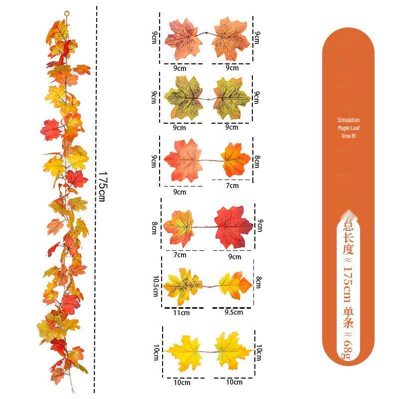 Autumn Maple Leaf Vine for Thanksgiving, Halloween & Christmas Decor