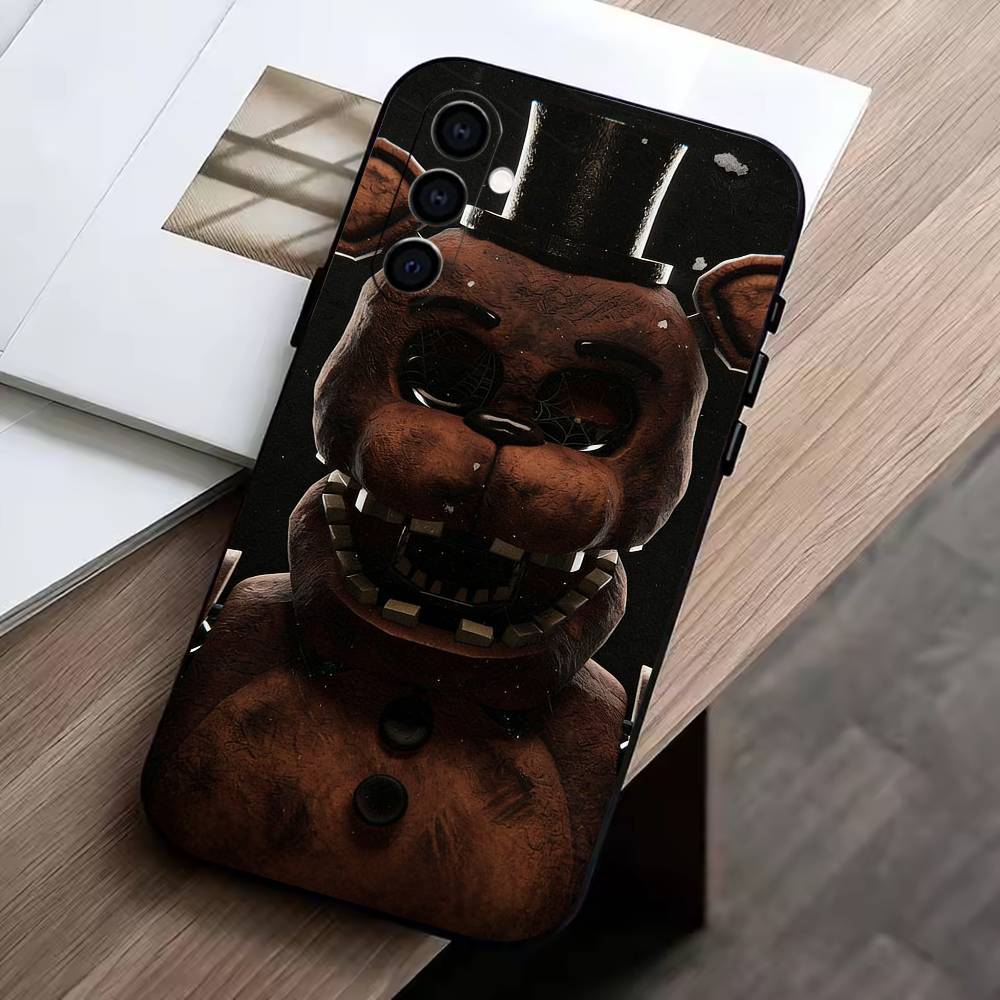 D-FNAF-T-Five-Nights-at-Freddy's Phone Case For Samsung Galaxy A73,A72,A71,A70,A53,A52,A51,Soft Silicone Black Cover