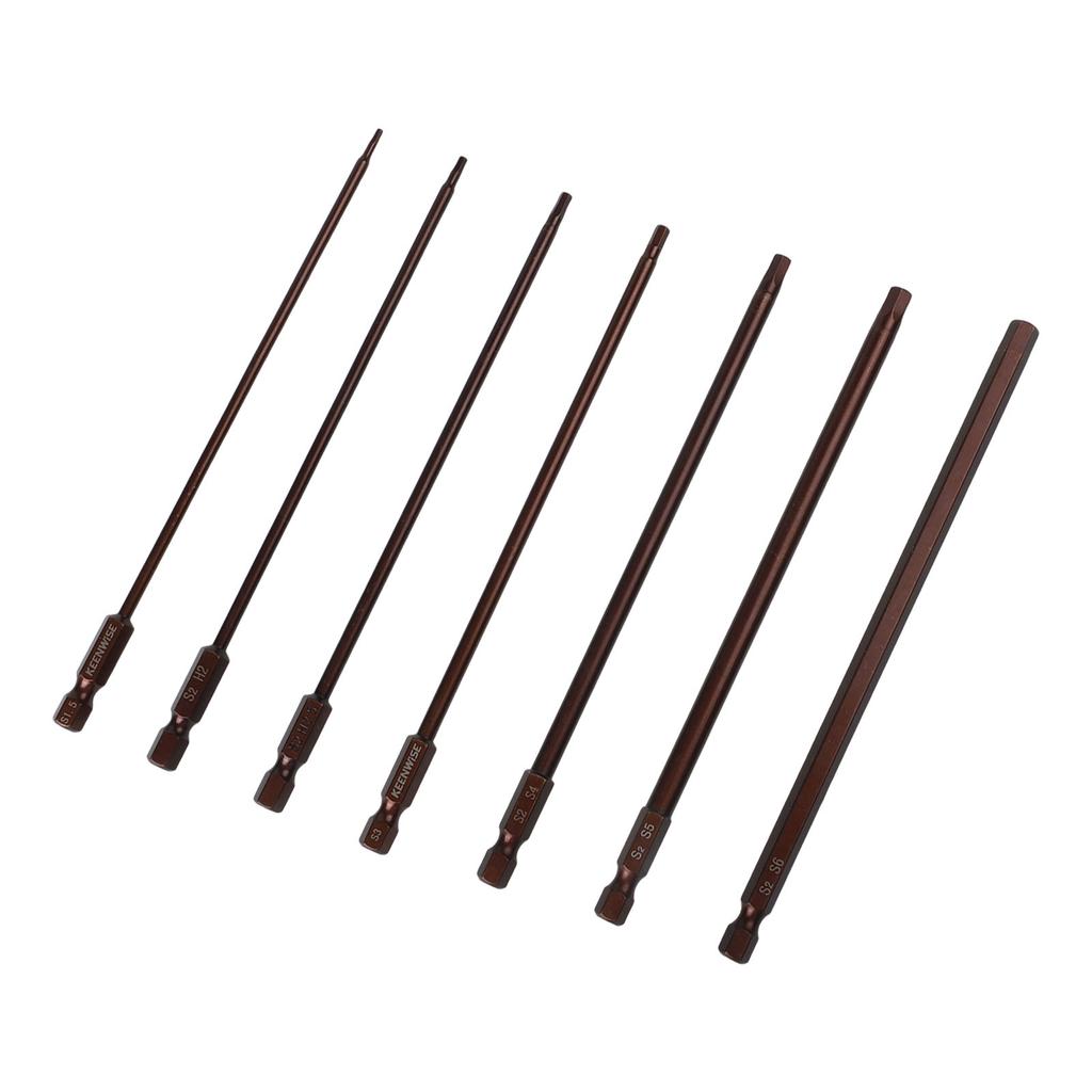 7pcs150mm Hex Batch Head H1.5-H6 Alloy Steel Magnetic Hex Shank Screwdriver Bits Screw Driver Tools Non-Slip Screwdriver