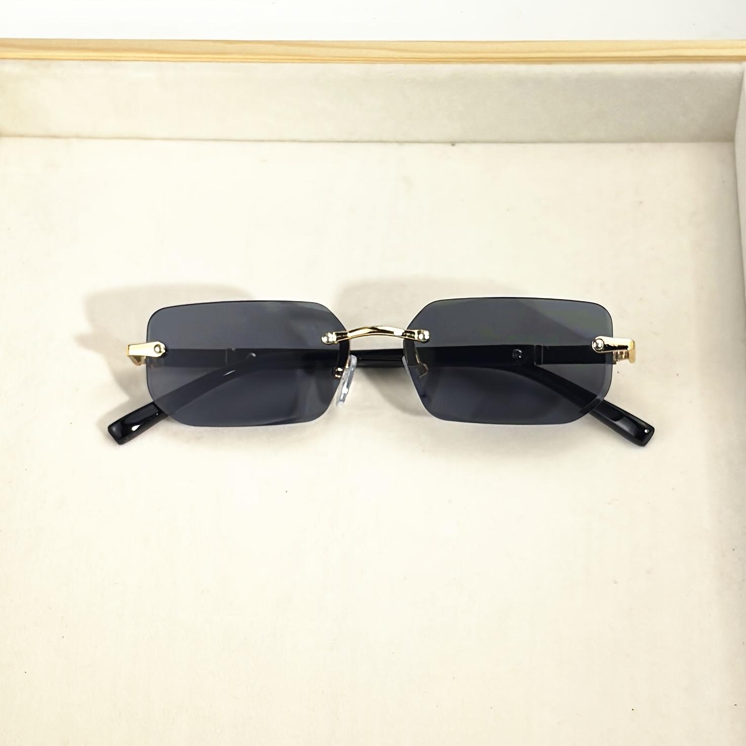 

Chic Square Rimless Fashion Glasses for Women, Metal Hinge, Perfect for & Party чорний