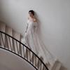 Ein-Wort-Schulter leichtes Hochzeitskleid Damen klein lang und klein schleppend Hochzeitskleid Mori-Türkleid neu