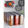 Avantajlı 12 li Jumbo Boy Boly Kare Saklama Kabı Seti - 1.750ml Antrasit Erzak Saklama Kabı Kavanoz