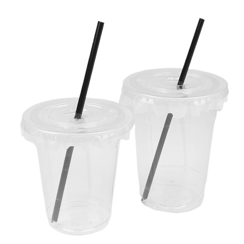 10Pcs 360/420/520Ml Plastic Straw Cups With Lids Snack And Drink Cup Cold Cup Clear Disposable Pet Plastic Cup Boba Milk Tea Cup