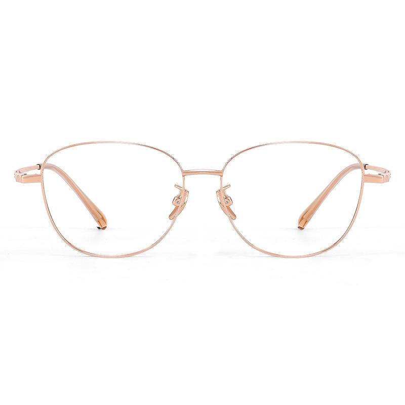 French-style oval frame glasses33023High-end Danyang eyewear frames, ultra-light titanium alloy frames for women with nearsightedness