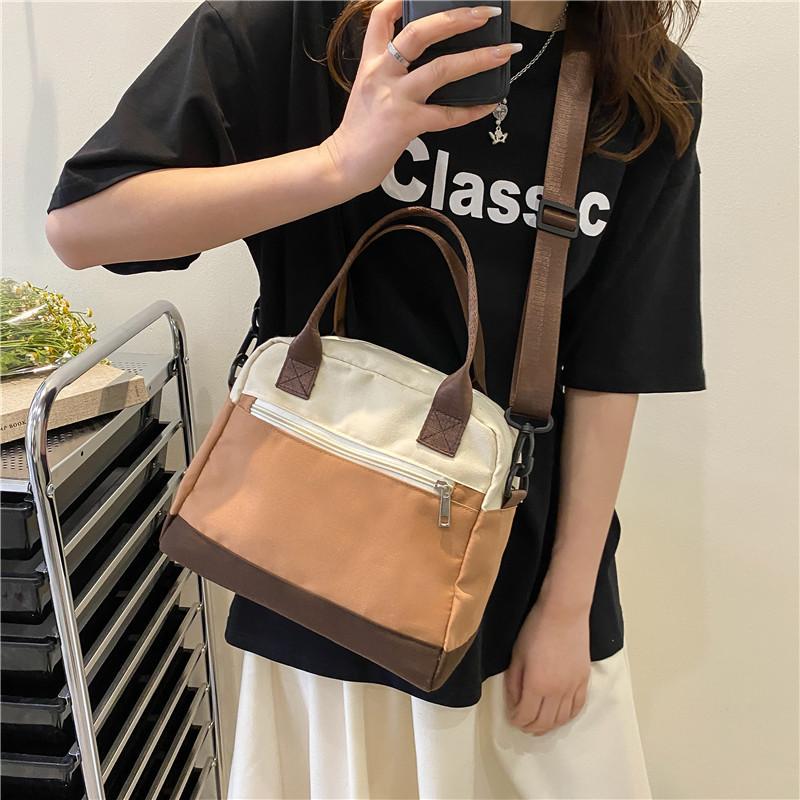 Trendy French Canvas Bag For Women Urban Style Chic Summer Crossbody Handbag