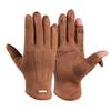 Warm Gloves for Men's Suede Plus Velvet Warm and Non Slip Fashion Cycling and Driving Sports Autumn and Winter Touch Screen Gloves