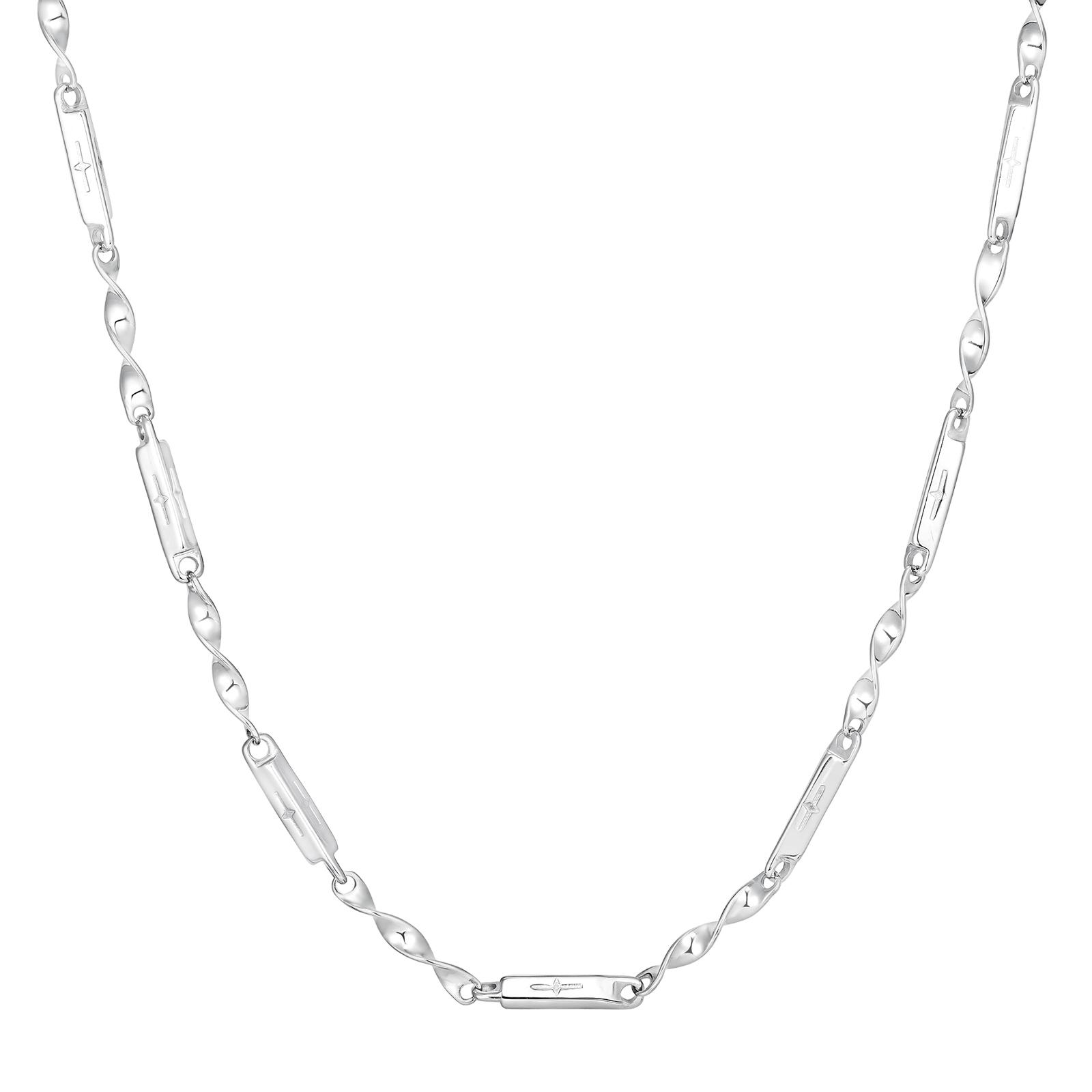 

Fashion Minimalist Cross Pattern Mobius Bamboo Knot Chain Stainless Steel Necklace Punk Hip Hop Jewelry 45cm 50cm 55cm 60cm 45cm