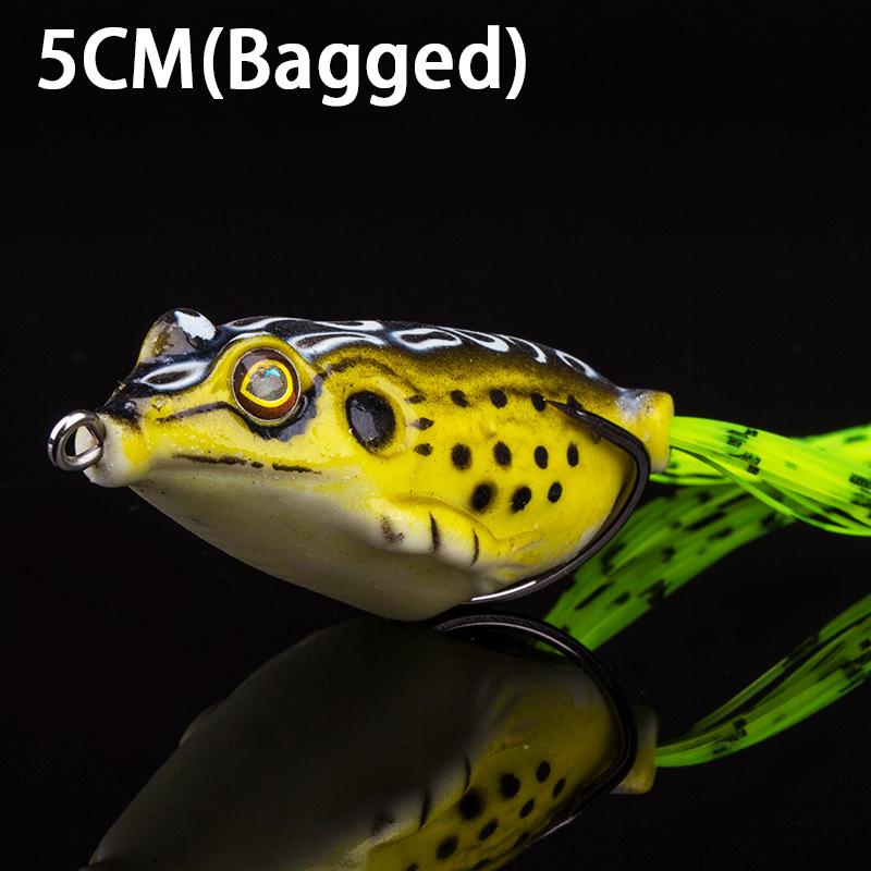 1Pcs Frog Bait Plastic Fishing Lure With Fishing Hooks Topwater Ray Frog Artificial 3D Eyes Fishing Tackle Accessory Fish Suppli