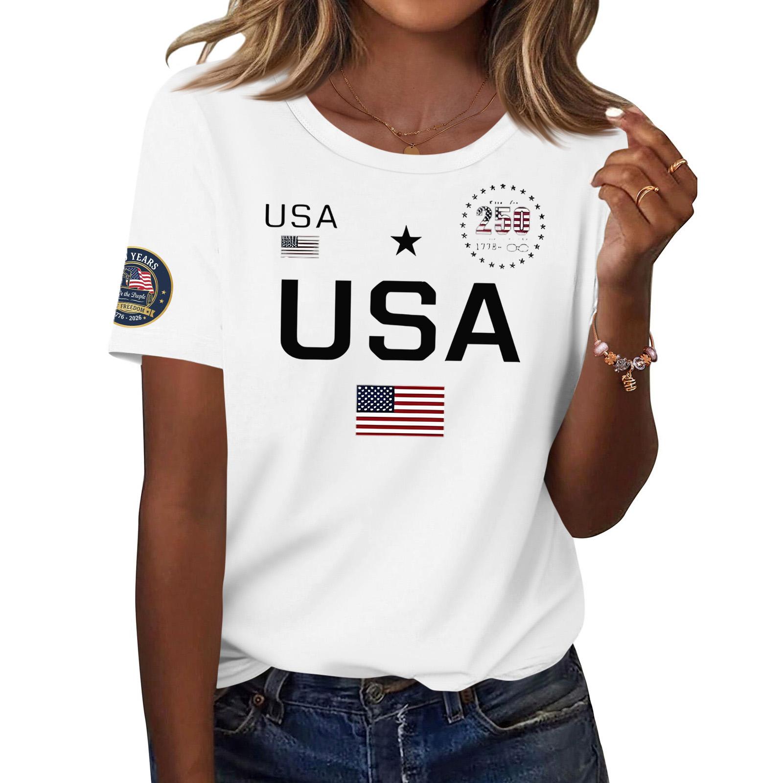 

Women s Fashion Casual Printed Short Sleeve Round Neck Pullover Tops XL білий
