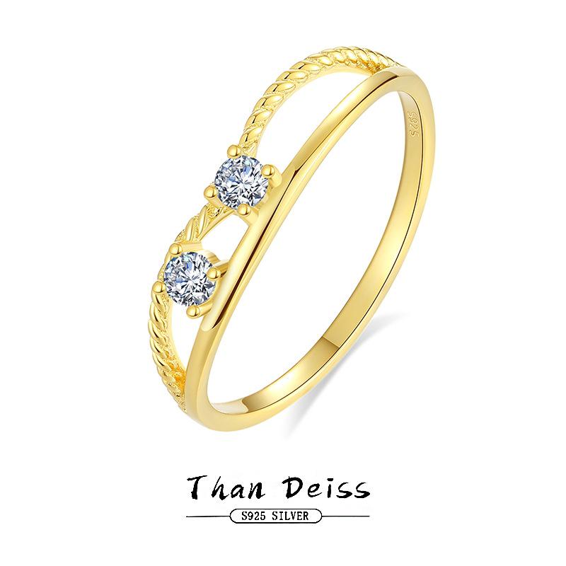 

French-Inspired Minimalist S925 Silver Stackable Rings for Women - Stylish Index & Pinky Finger Wear Size 6
