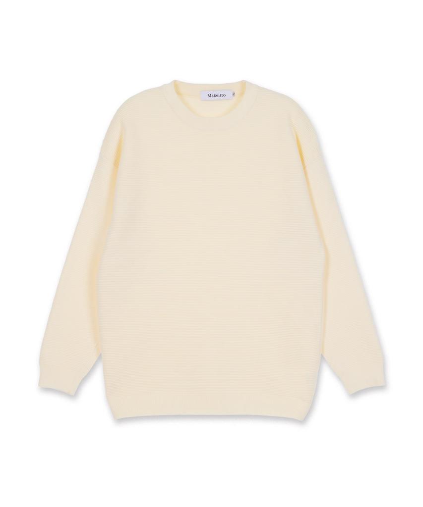 MAKEITTO Daily Viscose Crewneck Knit_Cream