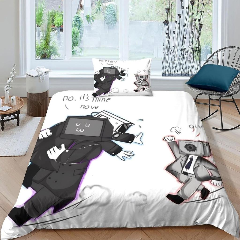 Game Skibidi Toilet Duvet Cover Pillowcase Bedding Set Adult Boys Girls Bedroom Decoration Children Gift Single Double Size