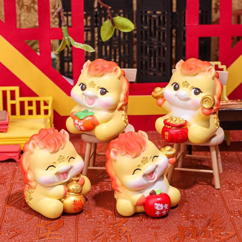 2026 Cute Year Of The Horse Ornament Horse Year Mascot Doll Zodiac Horse Diy Desktop Decoration Car Ornament  Year Gift