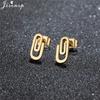 Unique Christmas Earring Stainless Steel YES NO Cactus Footprint Music Stud Earrings for Women Tiny Star Boots Jewelry Girl Gift
