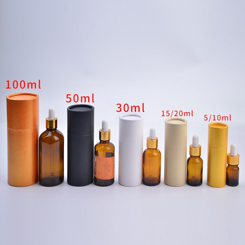 1 Pcs Copperplate Paper Tube Box Paper Gift Packaging Round Cylinder Oil Bottle Package Cardboard Tube For Essential Oil Perfume