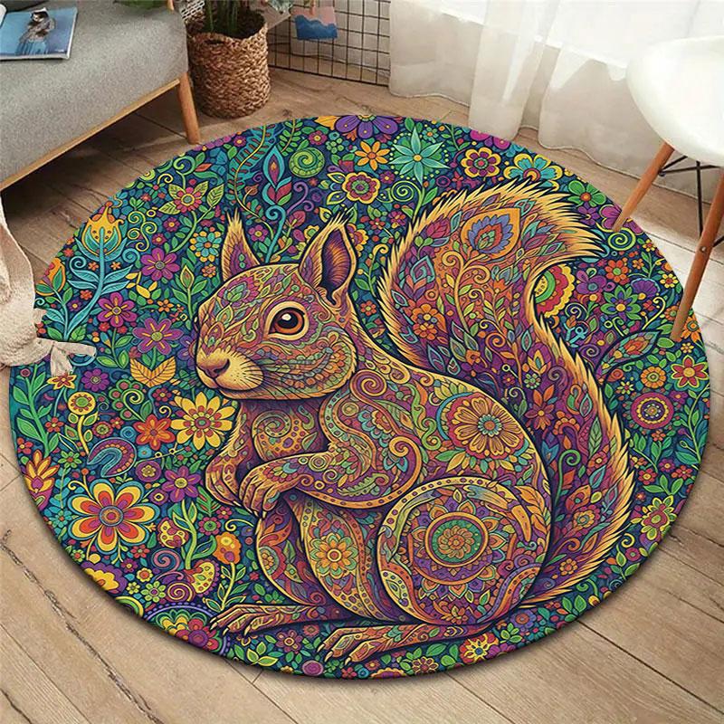 Mandalapainting Round Area Rug,Carpet Rug for Living Room Bedroom Sofa Playroom Decor,Non slip Floor Mat