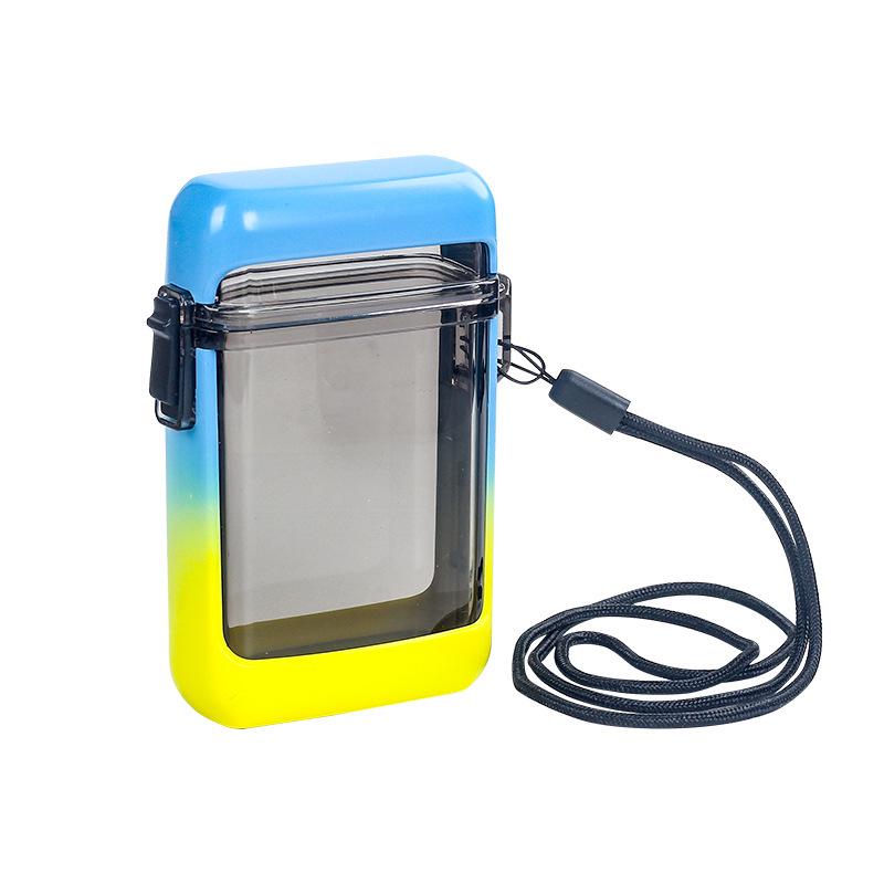Waterproof Transparent Cigarette Case with Lanyard - Fits 20 Regular Cigarettes, Stylish Storage for Men and Women.