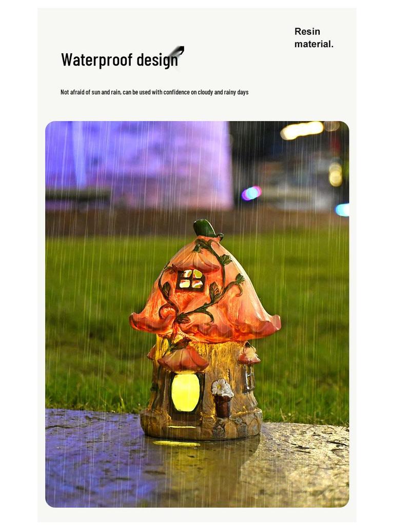 Waterproof Solar Fairy Tale Garden Night Light - Creative Resin Ornament