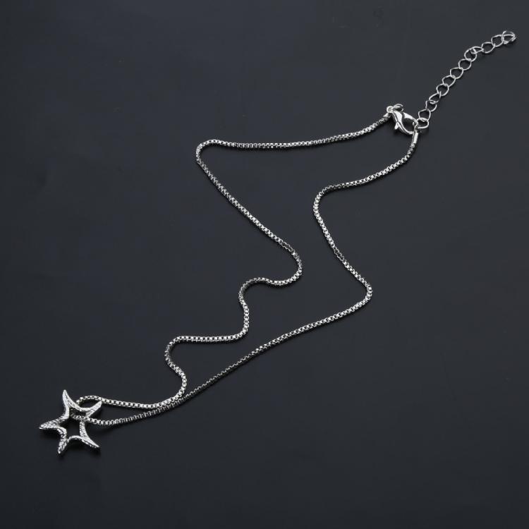 Personality Star Necklace Y2k Irregular Pentagrams Pendant Clavicle Chain Unique