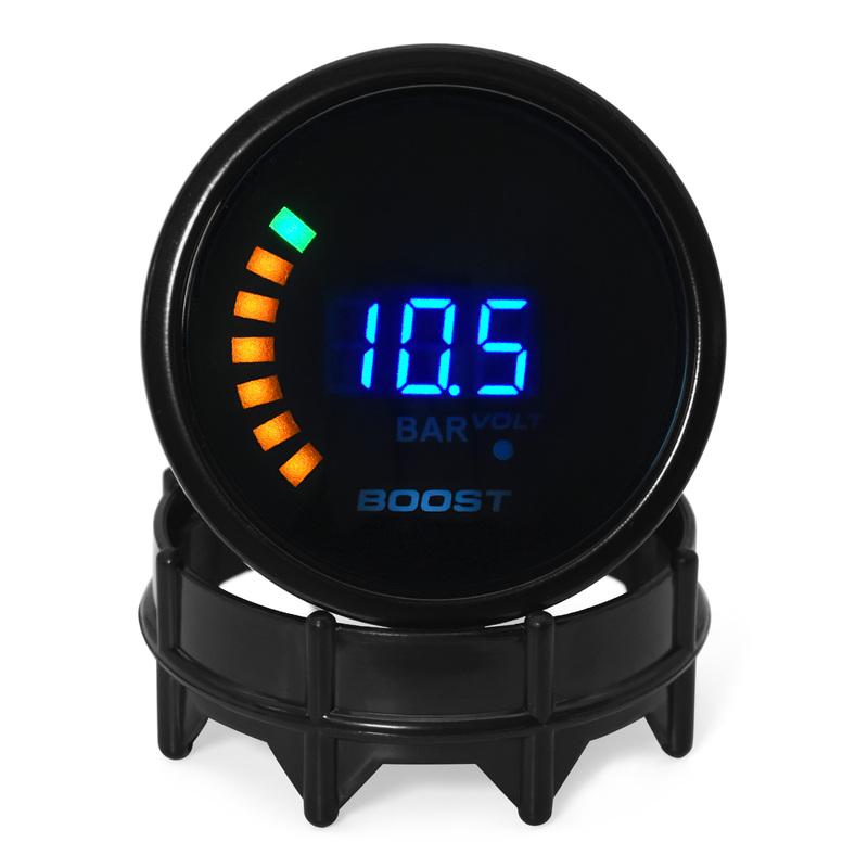 AD 52mm Turbo Boost Gauge Car Gauge Digital Turbo Pressure Gauge -1~3 Bar -15~45 PSI Vacuum Press Meter for 12V Gasoline Engine