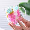 Double-Wall Dried Flower Glass Mug - Heat-Resistant Decorative Coffee/Tea Cup (Multi-Color Options)