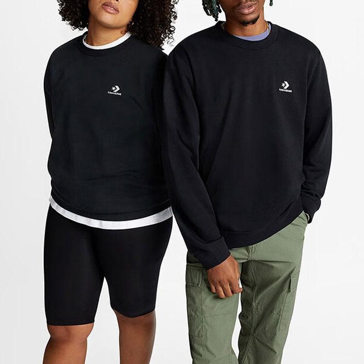 New Converse Sweatshirt Unisex Black 10023861-A02