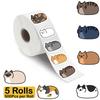 500Pcs Per Roll Kawaii Cartoon Cat Tuo Roll Stickers Skateboard Laptop Luggage Phone Gift Waterproof Phone Cute Sticker