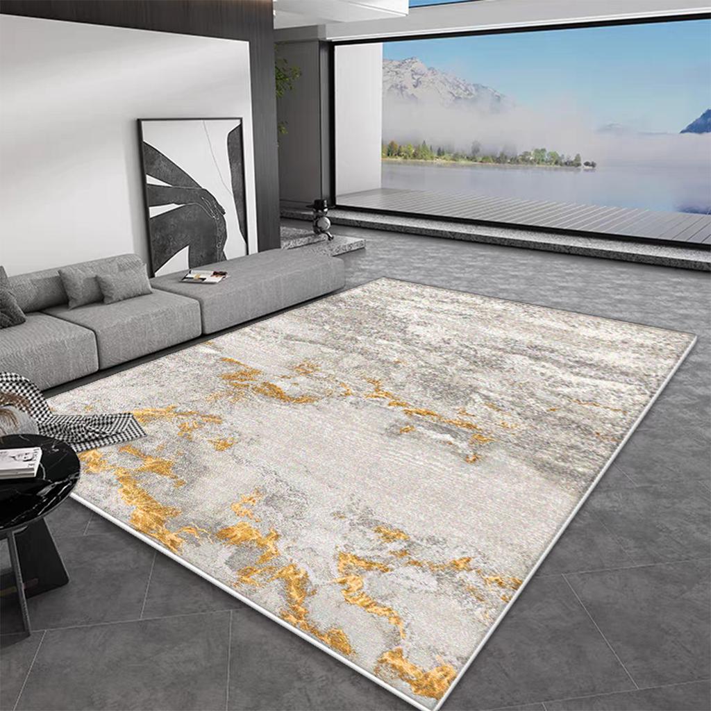 Simple Nordic Luxury Living Room Rug 140x200 Large Bedroom Carpet Fluffy Gold Design Home Decoration Antiskid Hallway Floor Mats