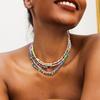 Bohemian Color Beaded Rice Bead Necklace Set, Sweet And Simple Contrasting Color Necklace For Women