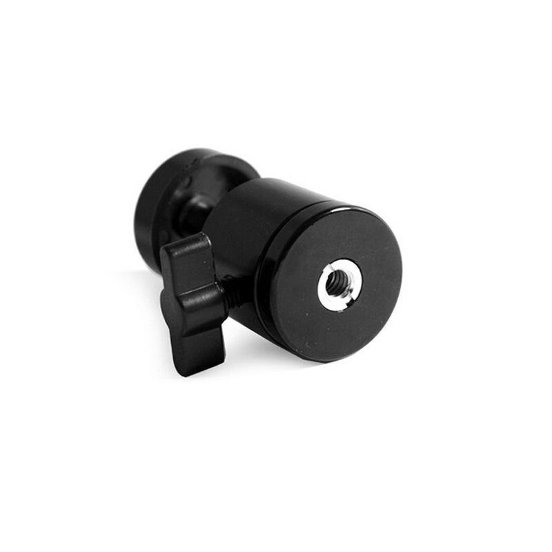 Metal Mini Ball Head Tripod Adapter for Cameras, 1/4 to 3/8, 360° Rotating Photography Accessory