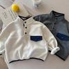 Winter Kinder Fleece Sweatshirt Jungen Mädchen Plus Samt Dick Einfach Lässig Pullover Baby Warme Oberteile Jacke Kinderkleidung