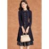 Women's Vintage Elegant Printed Lapel A-Line Dress