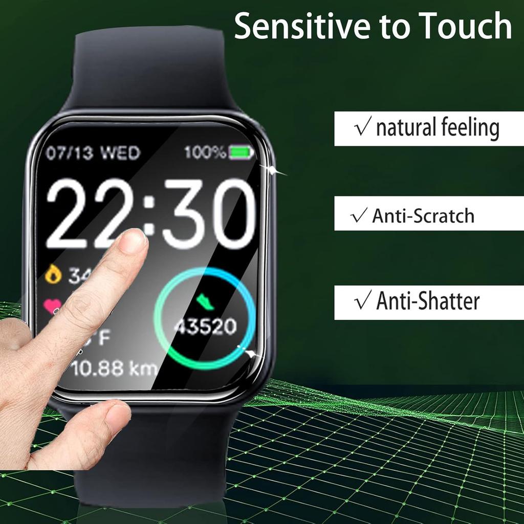 Kompatibel für TRAUSI Smartwatches Displayschutzfolie, [3 Stück] 3D Vollständige Abdeckung PET Displayschutzfolie Kompatibel für TRAUSI TG08 1.83" HD Smart