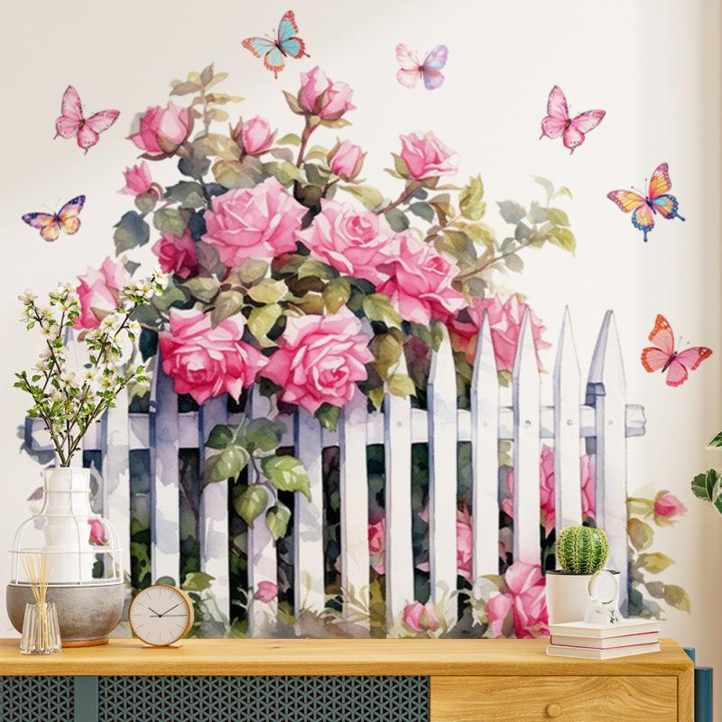 Adesivo Decorativo per Fioriera e Muro con Recinzione - Decorazione Decorativa Autoadesiva