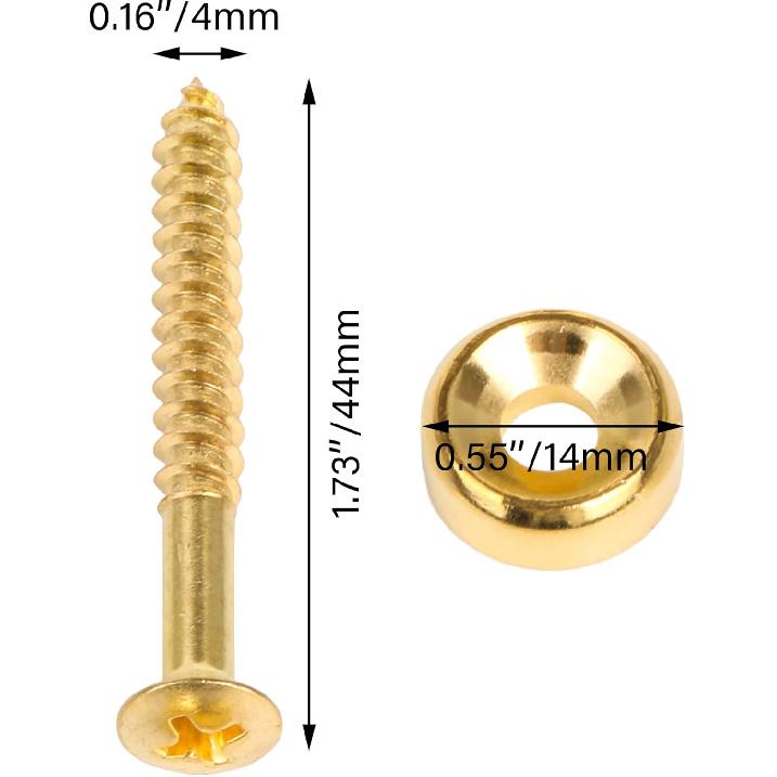 Lovermusic Gold Guitar Neck Joint Ferrules Bushing with Screws Guitar Accessories for Electric Guitar Pack of 20