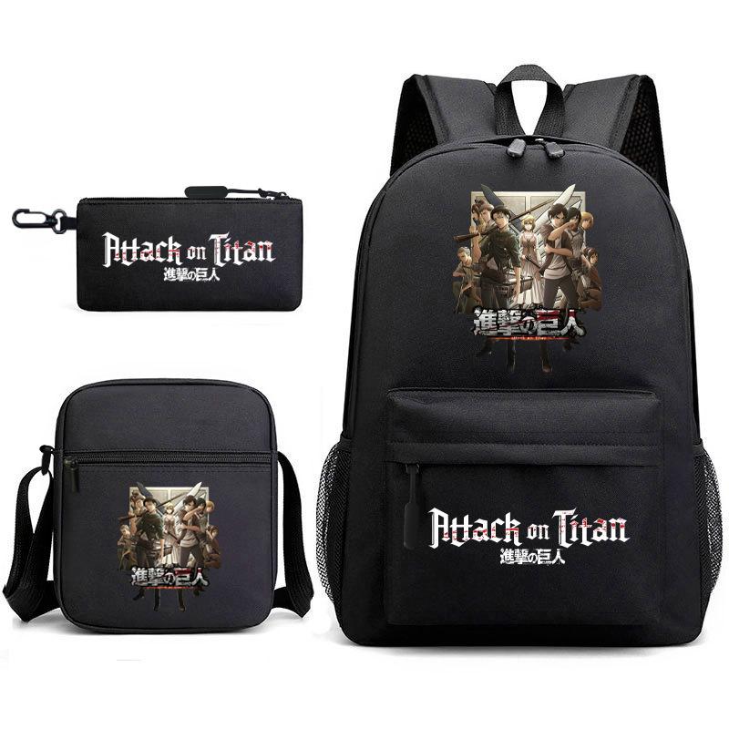 Attack on Titan Teen Anime Rucksack Attack on Titan Schultasche Dreiteiliges Set