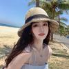 New Spring and Summer Hat Women's Sunshade Sunscreen Beach Straw Hat Lace Black Spot Face Covering Trendy and Versatile