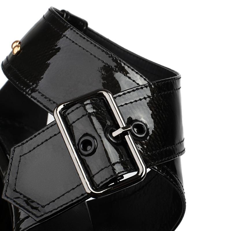 Fashion Women's New Summer European and American Metal Belt Buckle Waterproof Platform High Heel Large Open Toe Sandals