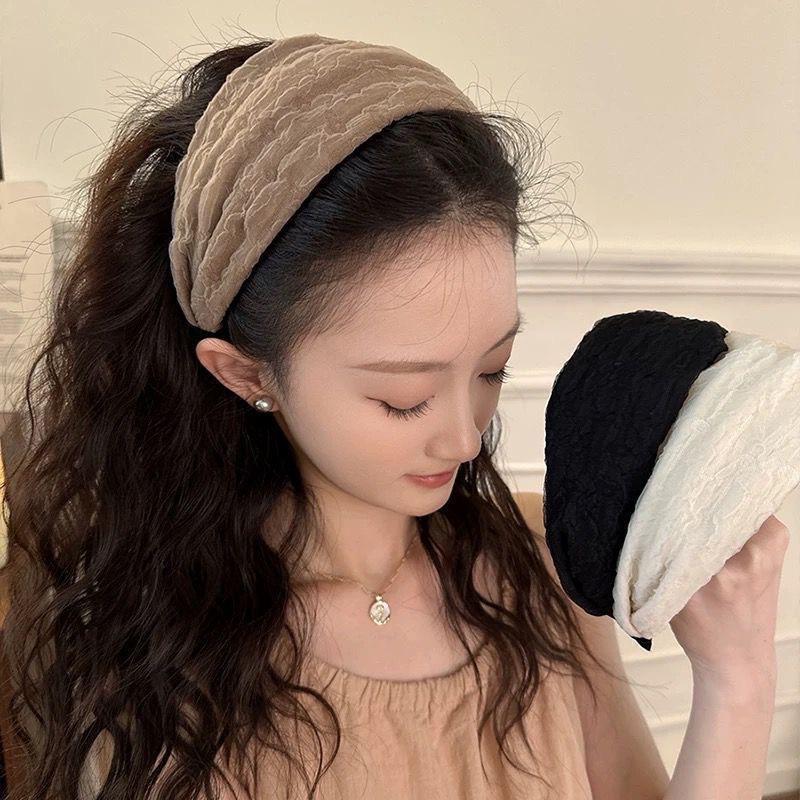 Korea Elegant Chiffon Breite Haarspangen Stirnband Frauen Mädchen Geschenk Scrunchie Haar Kopf Reifen Band Accessoires Kopfschmuck Kopfbedeckung