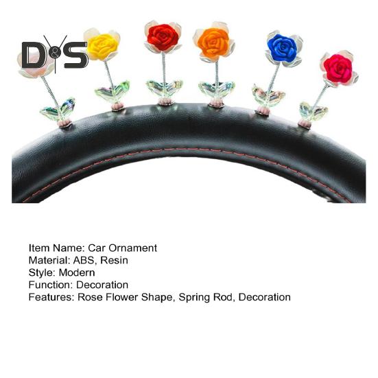 6ks/sada Roztomilý květ růže Ozdoba do auta Středová konzola Dekorace palubní desky Auto Spring třesoucí hlavou Malá dekorace